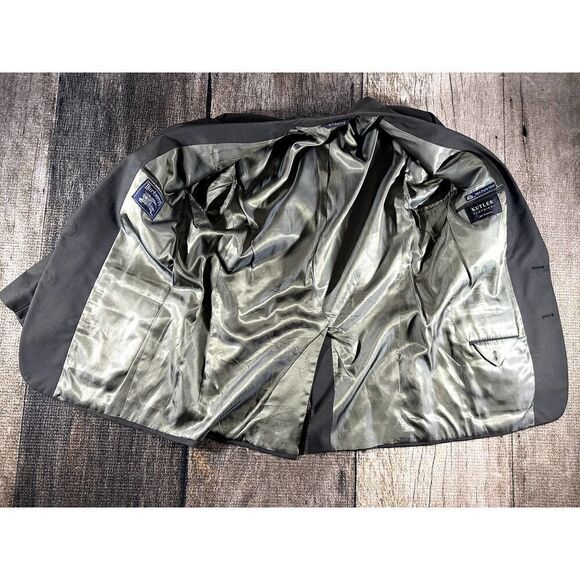 Burberrys 100% Wool Single Breasted Gray Suit Jacket Blazer - Picture 5 of 9